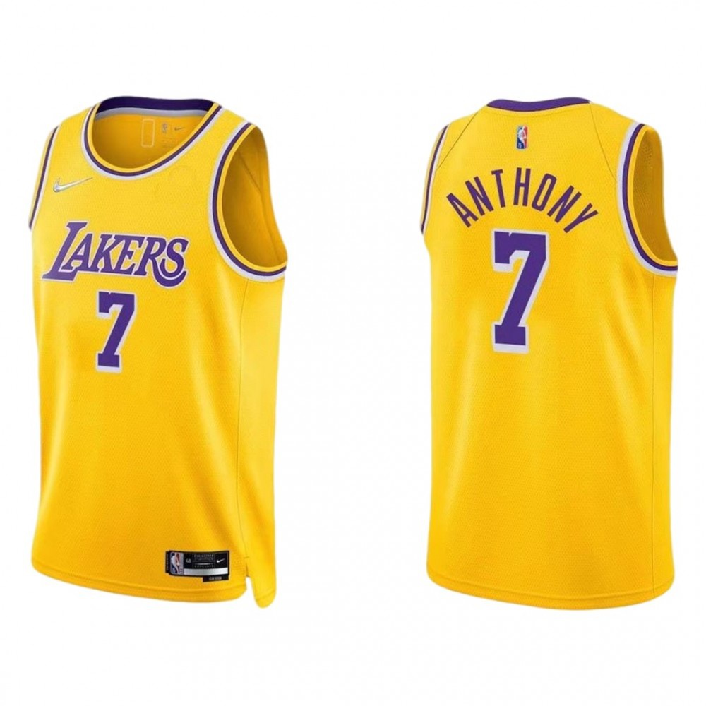 Men's Los Angeles Lakers Carmelo Anthony #7 Gold 2021/22 Swingman Jersey - Icon Edition-Pro Kit Vault | Brand New 26/27 Sports Jerseys